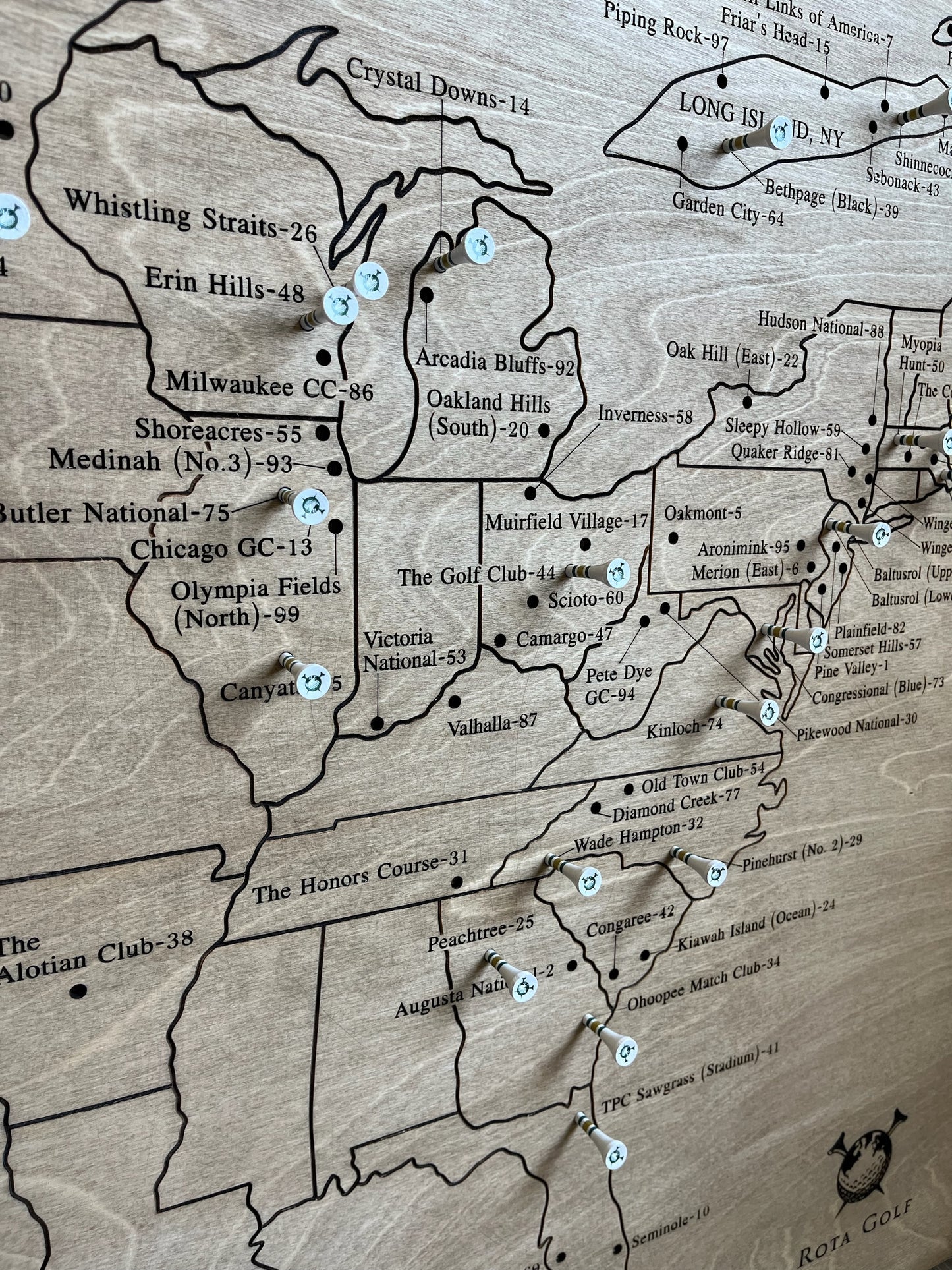 U.S. Top 100 Private/Public Golf Course Map