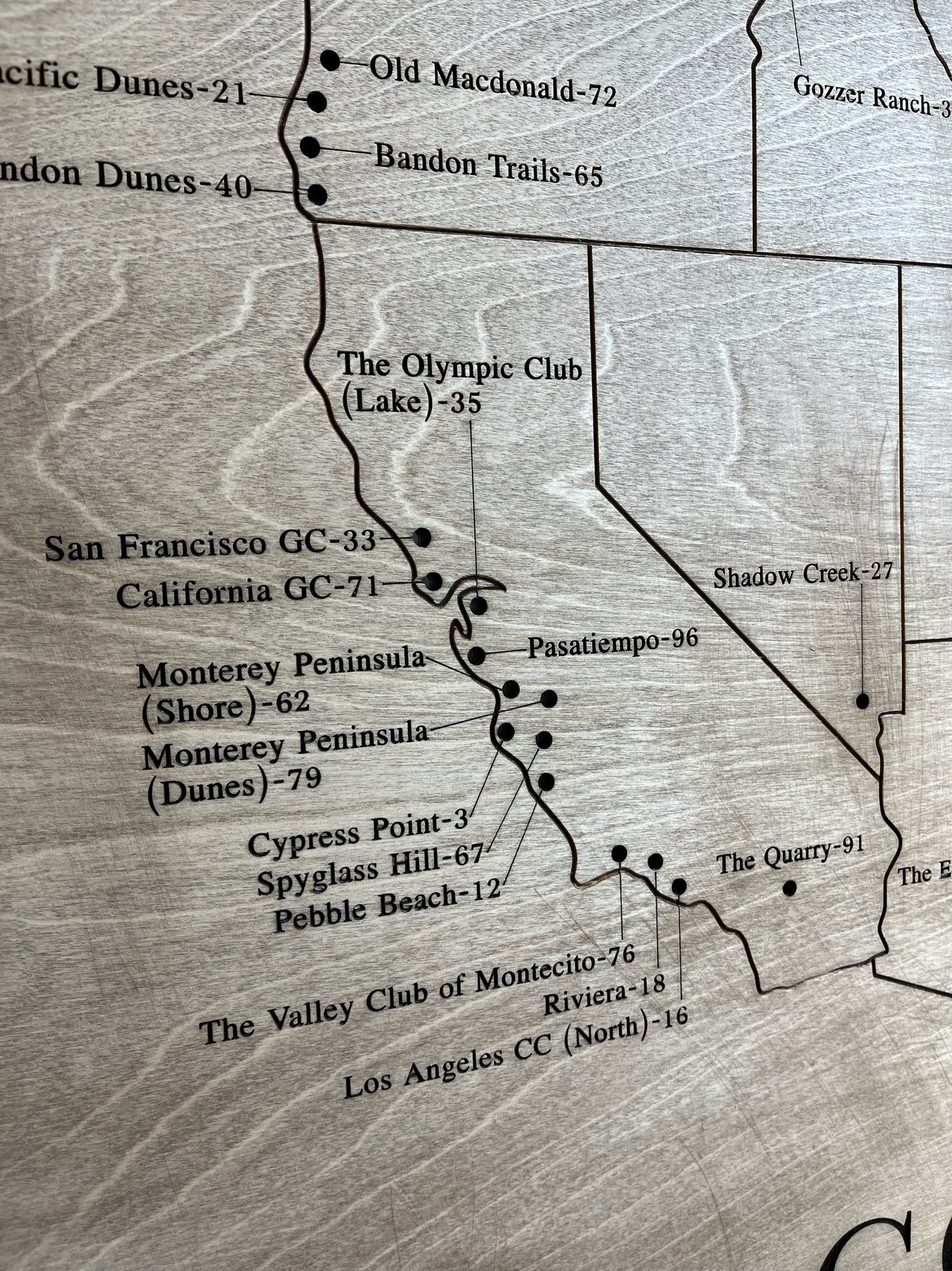 U.S. Top 100 Private/Public Golf Course Map