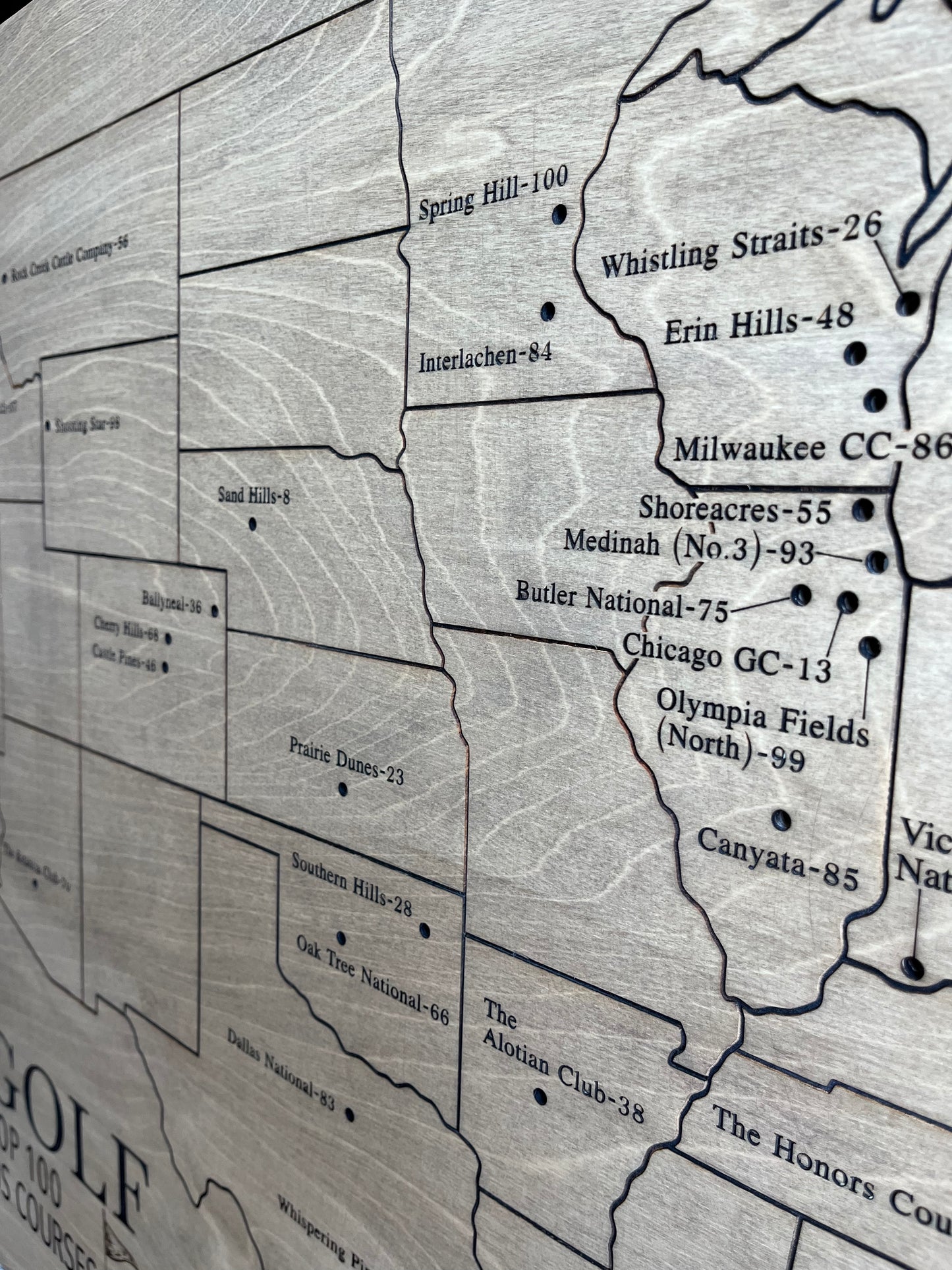 U.S. Top 100 Private/Public Golf Course Map