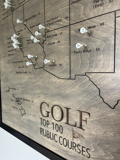 U.S. Top 100 Public Golf Course Map