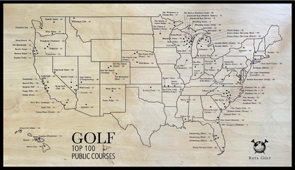 U.S. Top 100 Public Golf Course Map